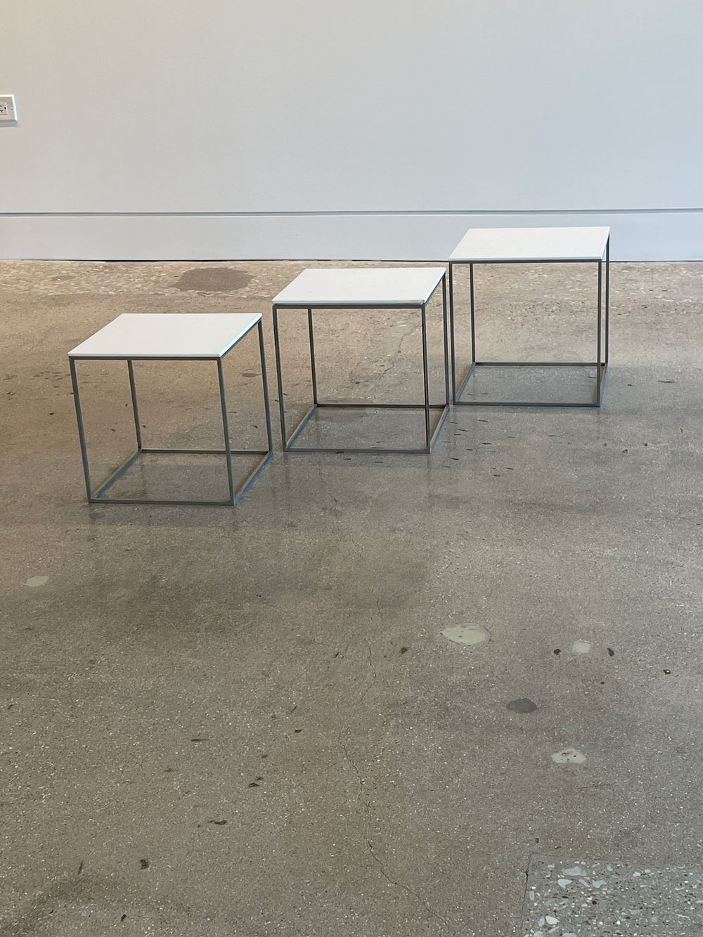 Poul Kjaerholm model "PK 71" nesting cube side tables produced by E. Kold Christensen