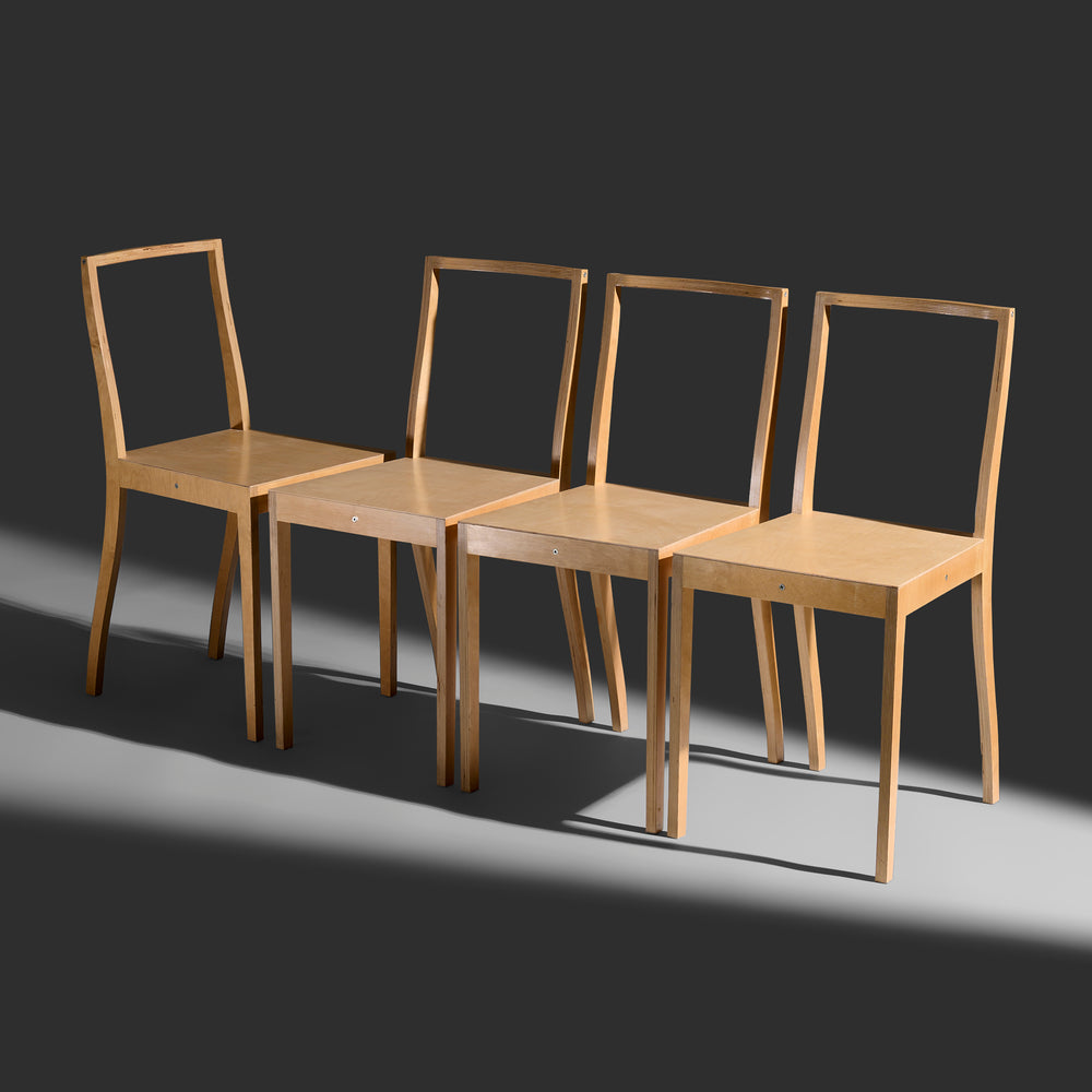 Jasper Morrison rare set of four "Ply Chairs" for Vitra Germany, designed 1989