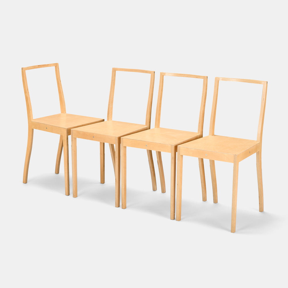 Jasper Morrison rare set of four "Ply Chairs" for Vitra Germany, designed 1989