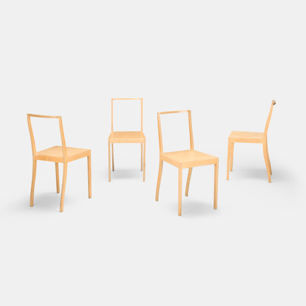 Jasper Morrison rare set of four "Ply Chairs" for Vitra Germany, designed 1989