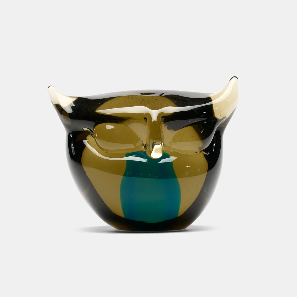 Ermano Nason Murano signed Sommerso glass Owl for Cenedese Italy, 1960s