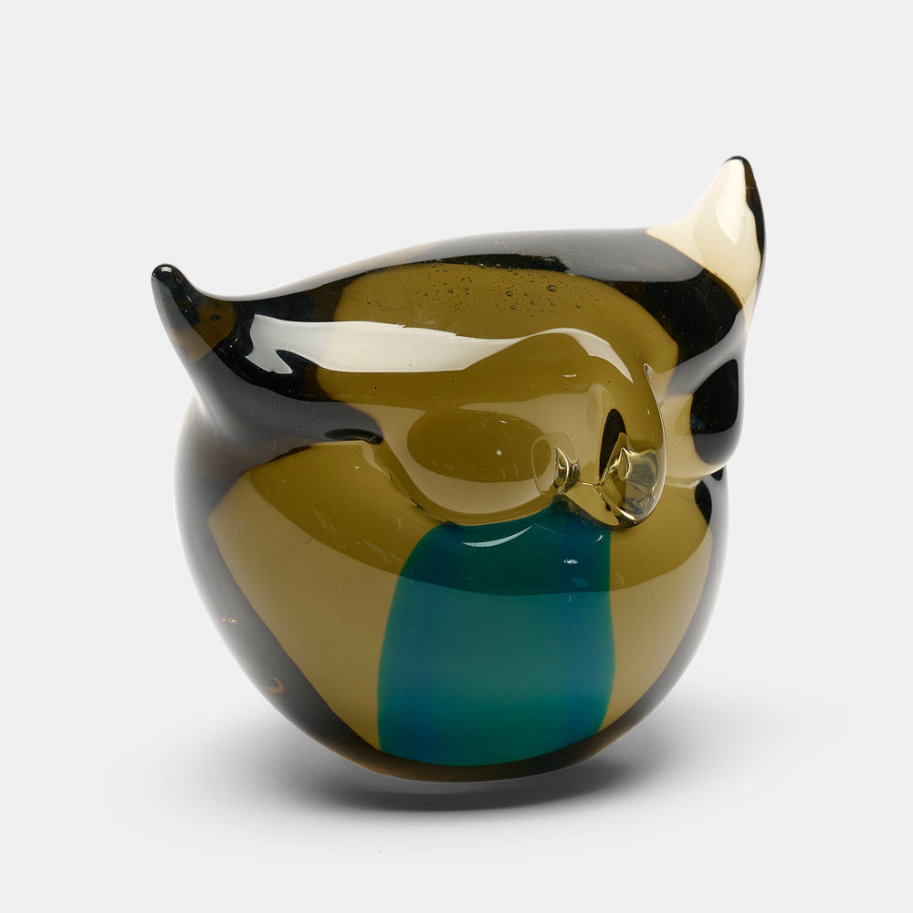 Ermano Nason Murano signed Sommerso glass Owl for Cenedese Italy, 1960s