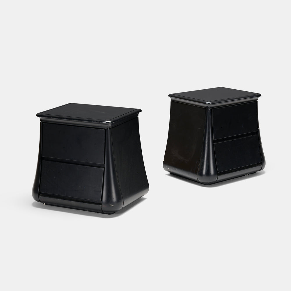 Luciano Frigerio "Desio" black nightstands, Italy, 1970
