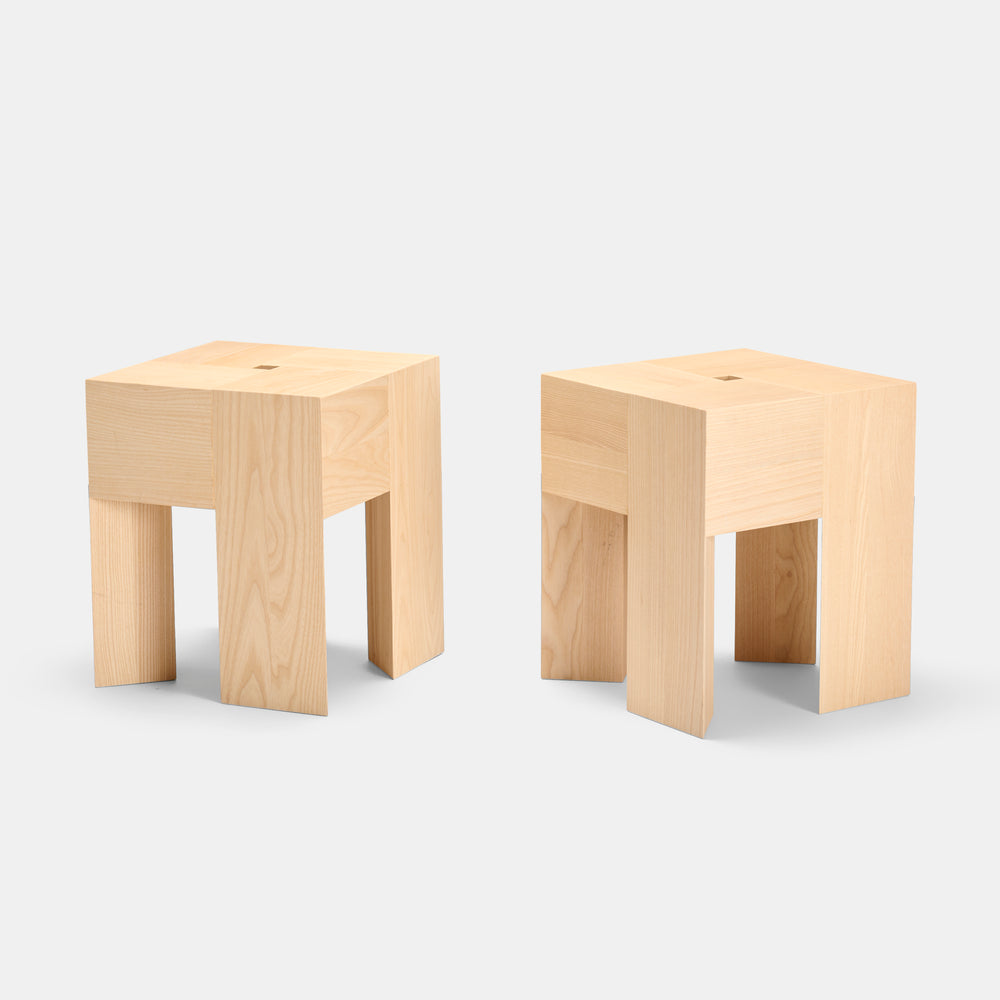 Aldo Bakker Triangle solid ash stool / side table for Karakter, Denmark, 2000s