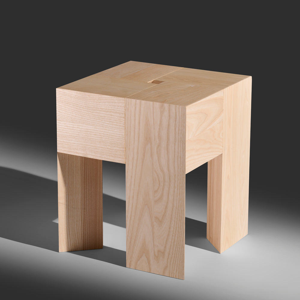 Aldo Bakker Triangle solid ash stool / side table for Karakter, Denmark, 2000s