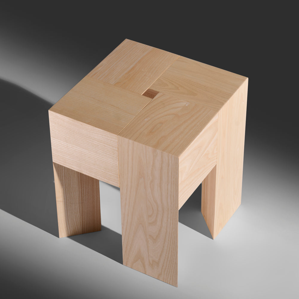 Aldo Bakker Triangle solid ash stool / side table for Karakter, Denmark, 2000s