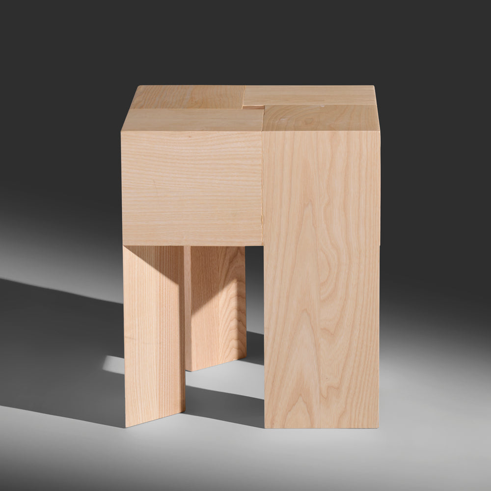 Aldo Bakker Triangle solid ash stool / side table for Karakter, Denmark, 2000s
