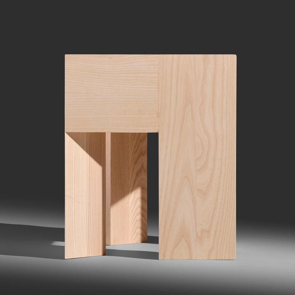 Aldo Bakker Triangle solid ash stool / side table for Karakter, Denmark, 2000s