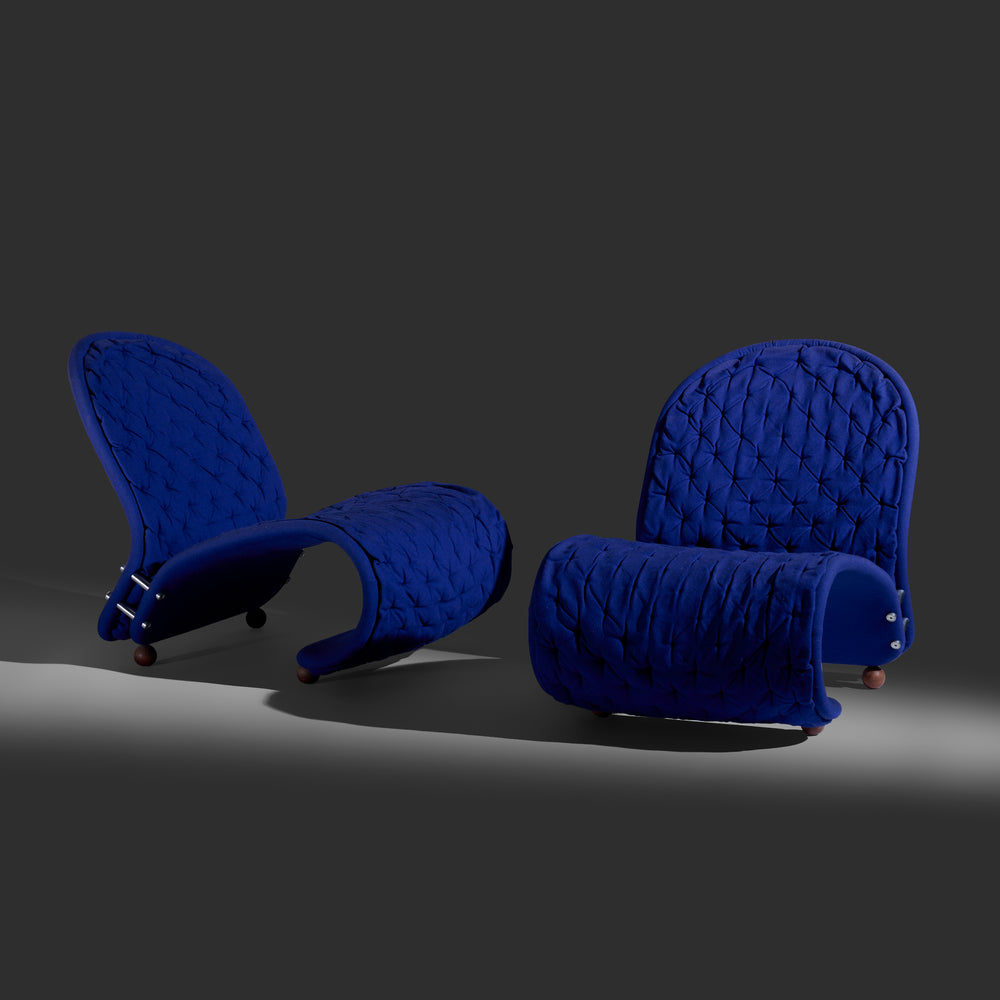 Verner Panton Rare pair of Easy Chair System 1-2-3 Model G lounge chairs for Fritz Hansen, Denmark 1960s