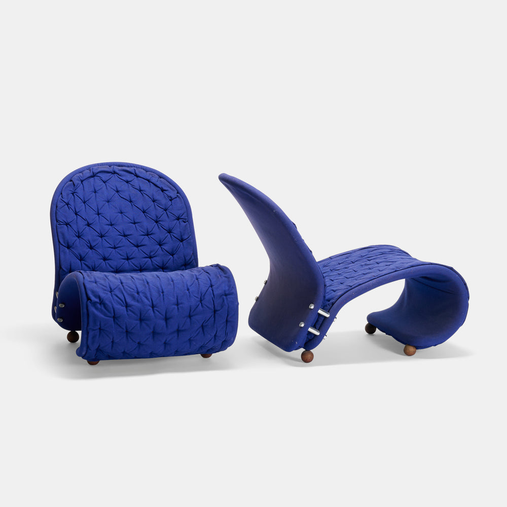 Verner Panton Rare pair of Easy Chair System 1-2-3 Model G lounge chairs for Fritz Hansen, Denmark 1960s
