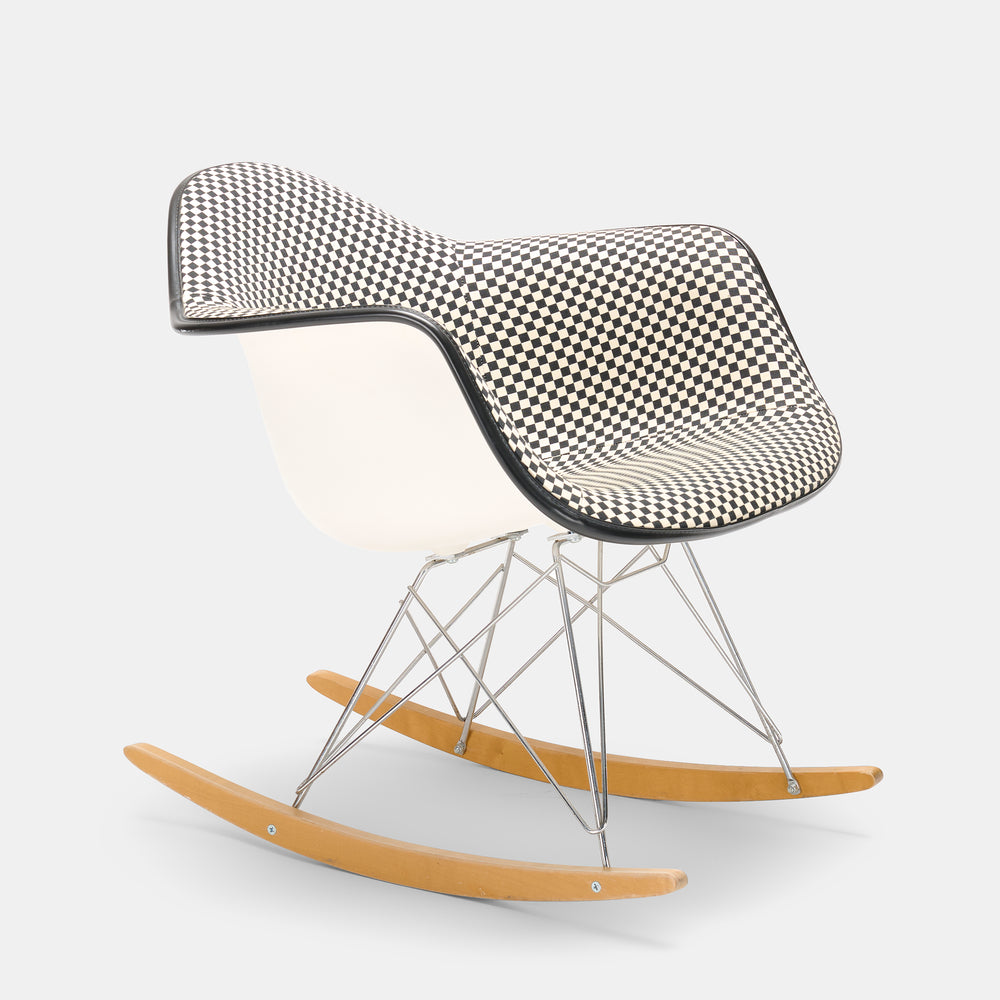 Charles & Ray Eames rocking armchair with Alexander Girard Check fabric for Herman Miller