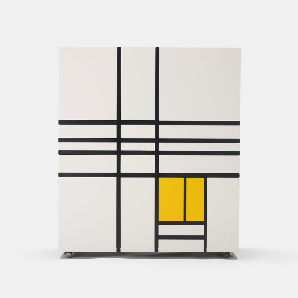 Shiro Kuramata model "Homage to Mondrian Cabinet 1" (PC19) storage chest for Cappellini, Italy