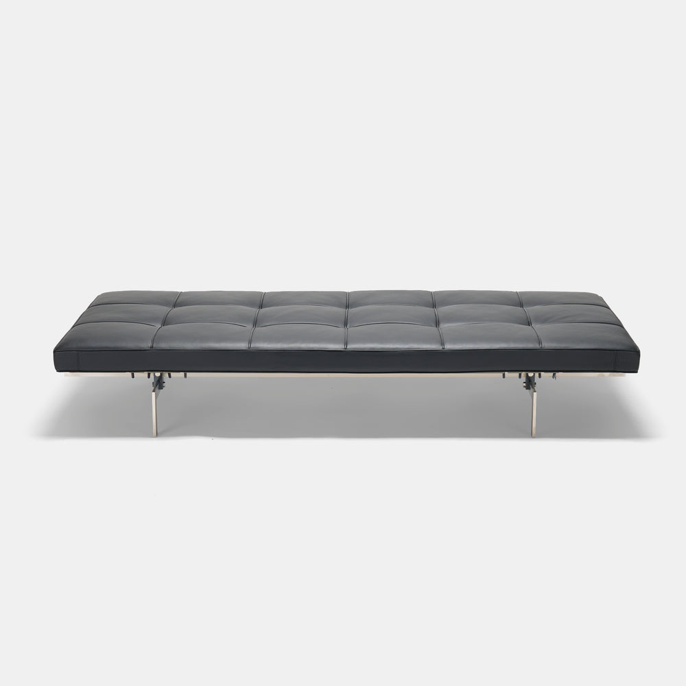 Poul Kjaerholm model "PK" black leather daybed for Republic of Fritz Hansen, Denmark, 2000s