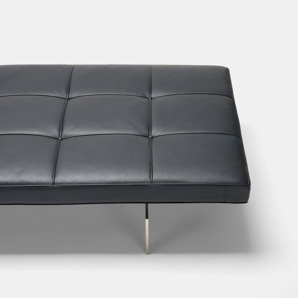 Poul Kjaerholm model "PK" black leather daybed for Republic of Fritz Hansen, Denmark, 2000s