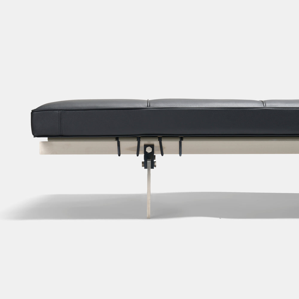 Poul Kjaerholm model "PK" black leather daybed for Republic of Fritz Hansen, Denmark, 2000s