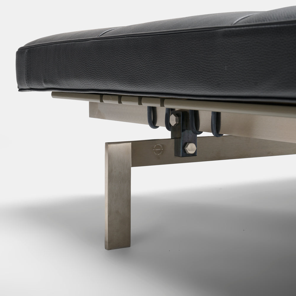 Poul Kjaerholm model "PK" black leather daybed for Republic of Fritz Hansen, Denmark, 2000s