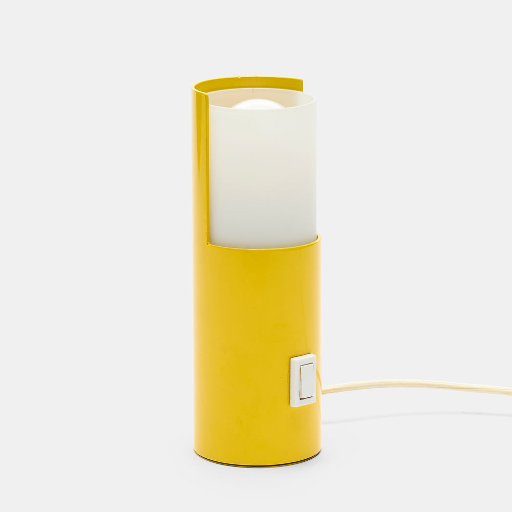 Stilnovo enameled steel and glass table lamp, Italy 1960s