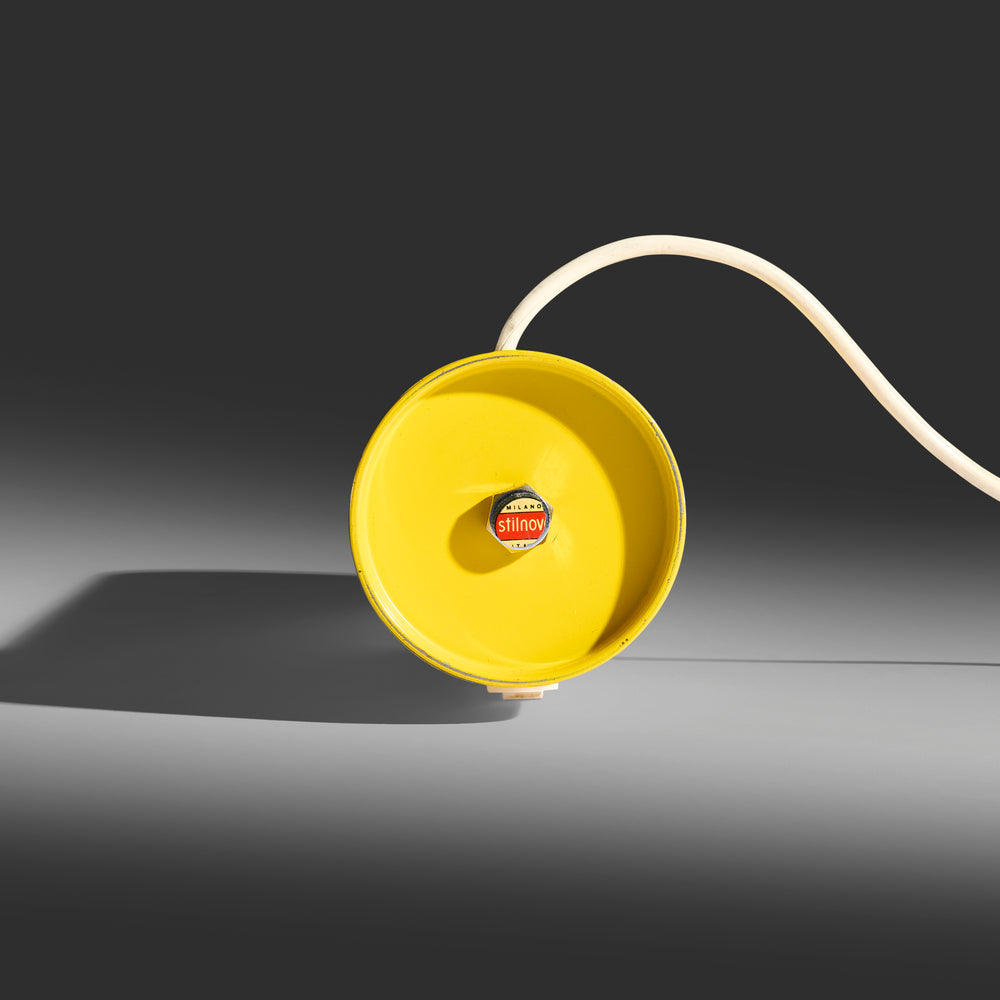 Stilnovo enameled steel and glass table lamp, Italy 1960s