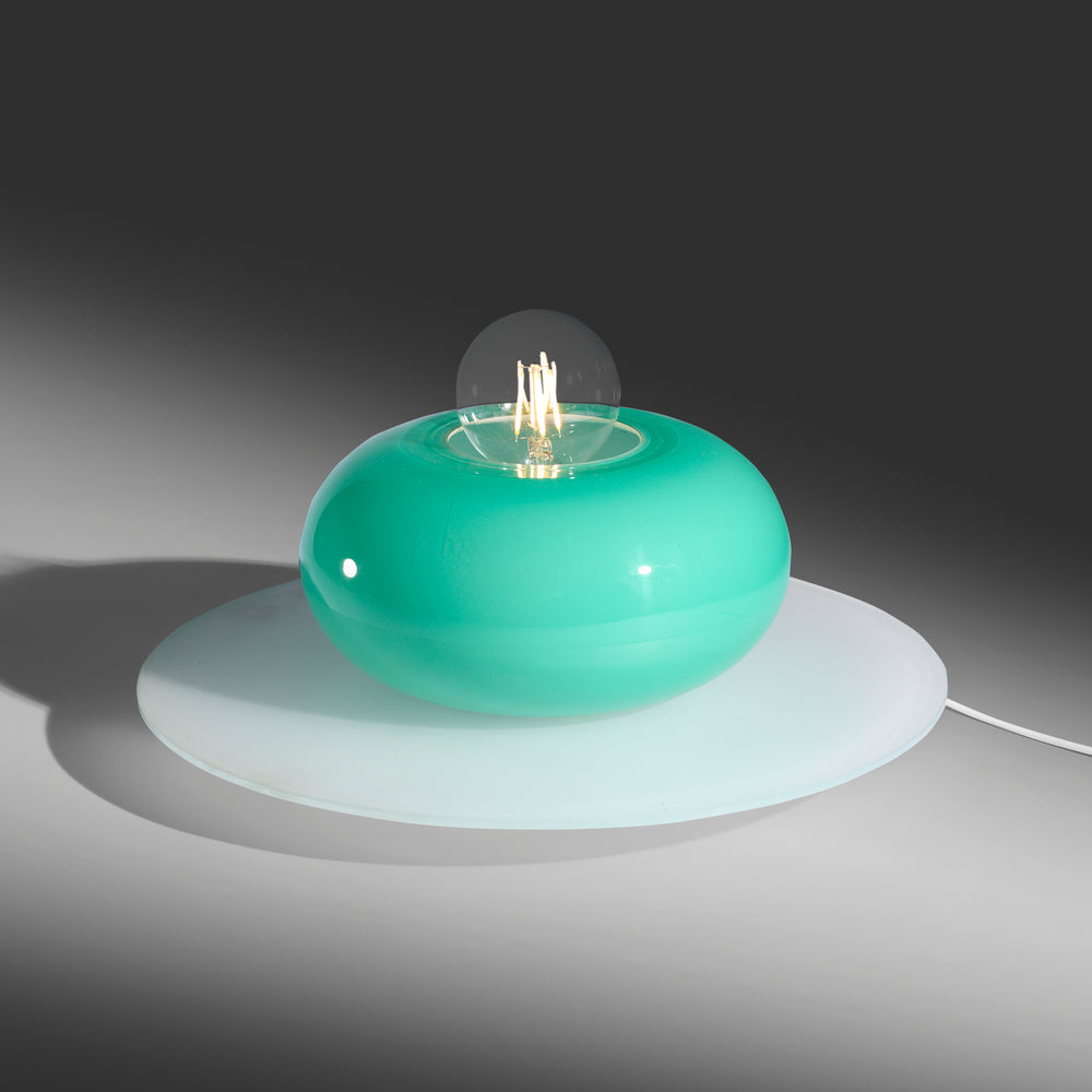 Ettore Sottsass Venini Firenze ceiling flush mount light fixture in Crystal & Sapphire