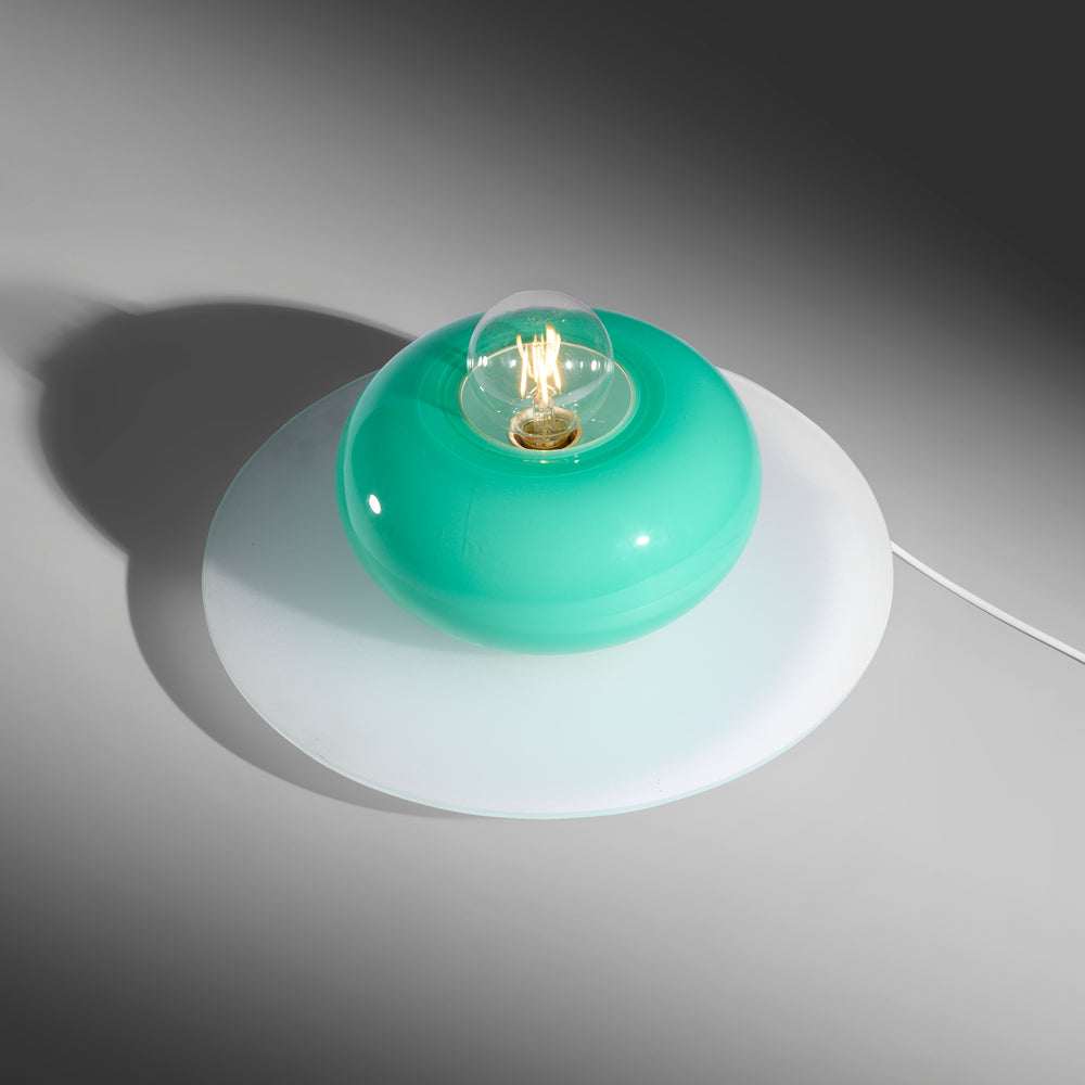 Ettore Sottsass Venini Firenze ceiling flush mount light fixture in Crystal & Sapphire