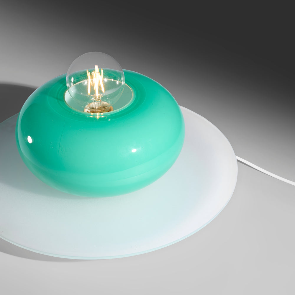 Ettore Sottsass Venini Firenze ceiling flush mount light fixture in Crystal & Sapphire