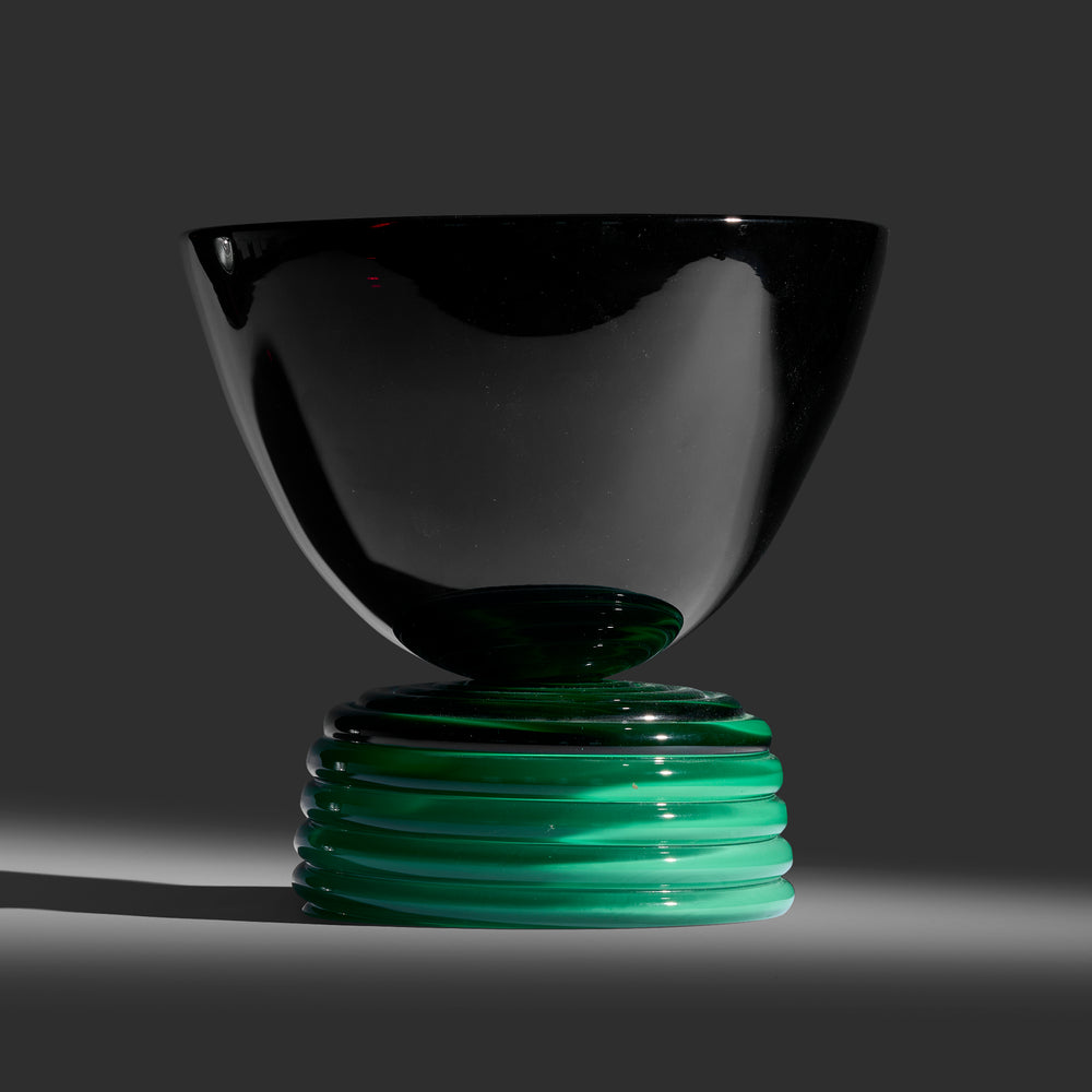 Peter Shire limited edition signed and dated glass sculpture / vase for Vistosi, Italy, Pedestal, USA / Italy, 1990