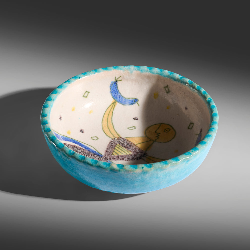 Guido Gambone Majolica Bowl circa 1950, Italy