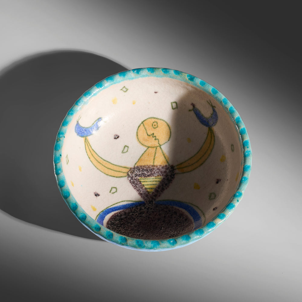 Guido Gambone Majolica Bowl circa 1950, Italy