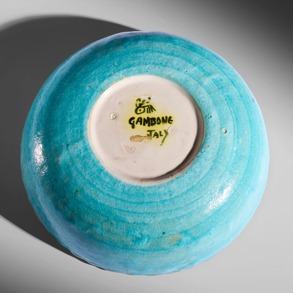 Guido Gambone Majolica Bowl circa 1950, Italy