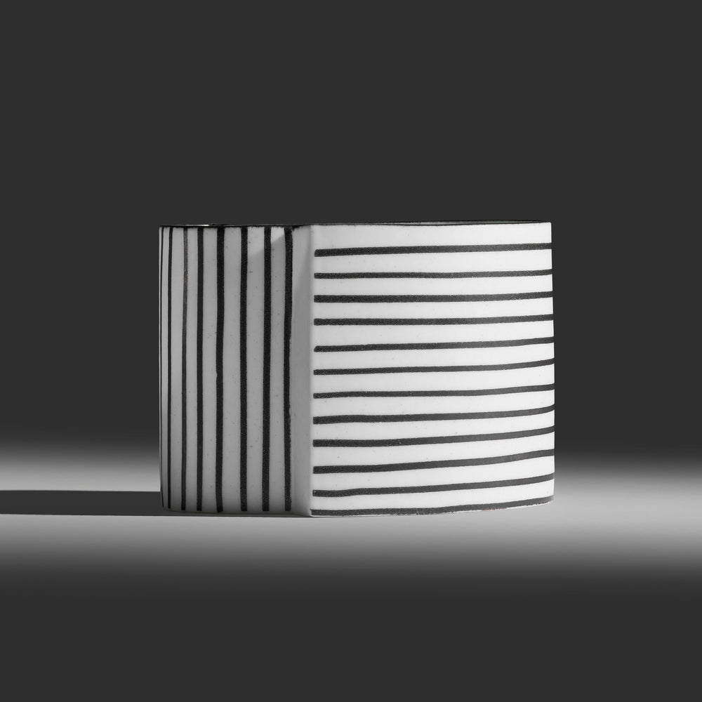 Bodil Manz striped eggshell porcelain vessel, Denmark