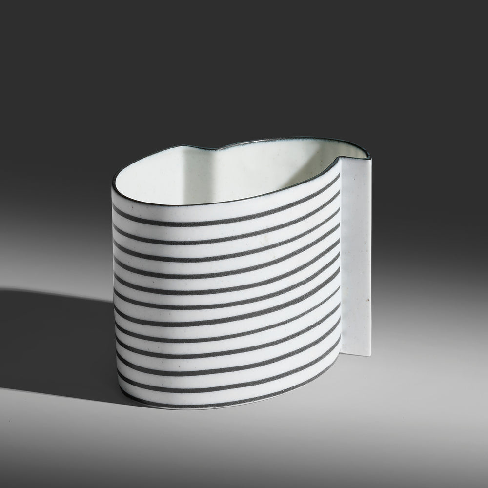 Bodil Manz striped eggshell porcelain vessel, Denmark
