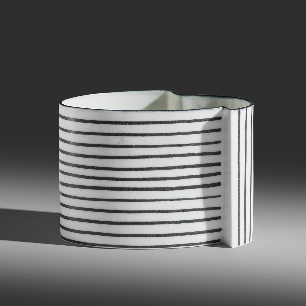 Bodil Manz striped eggshell porcelain vessel, Denmark