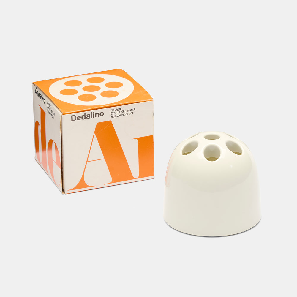 Emma Gismondi Schweinberger Dedalino white pen holder with original box for Artemide, Italy 1966