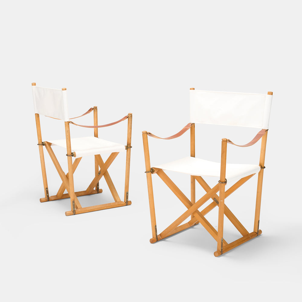 Mogens Koch pair of MK-16 folding chairs for Interna Denmark, 1932 / 1969