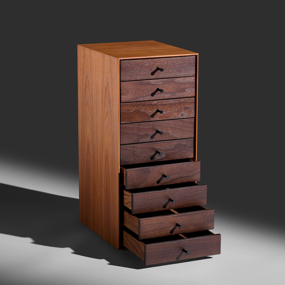 Nelson 9-Drawer Miniature Chest in walnut by George Nelson for Herman Miller