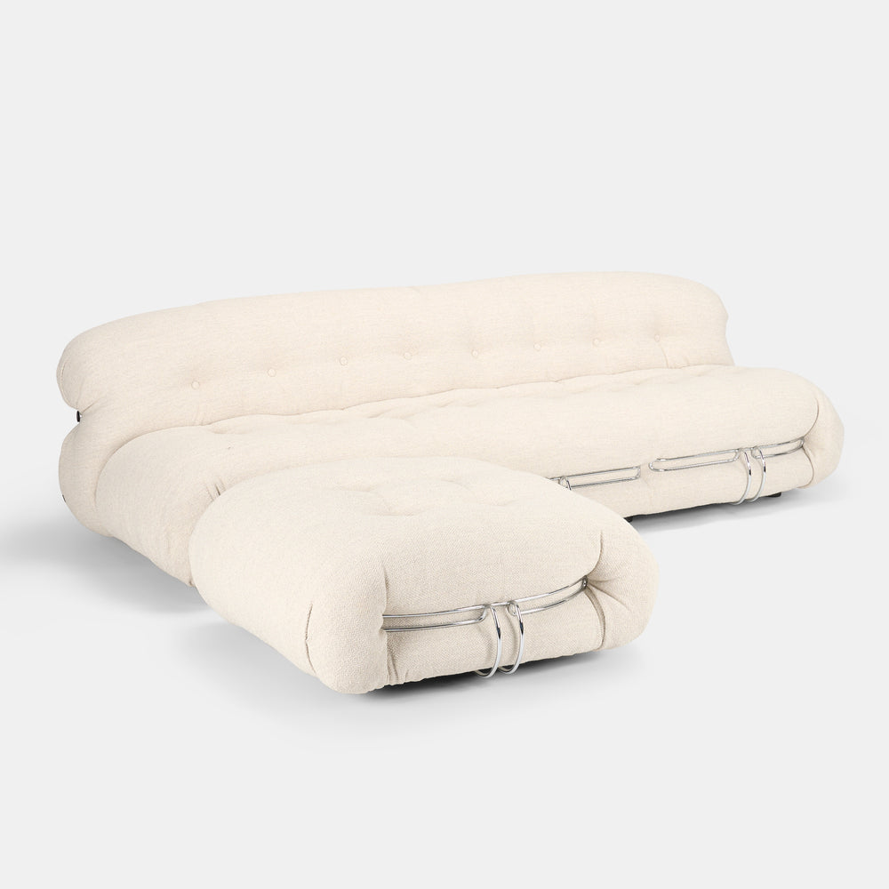 Afra and Tobia Scarpa 3-seat Soriana Sofa with ottoman for Cassina Italy.