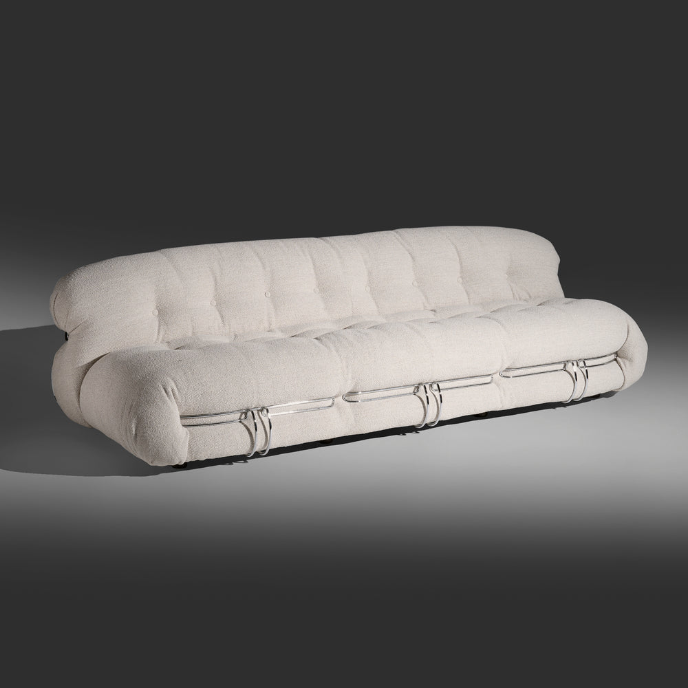 Afra and Tobia Scarpa 3-seat Soriana Sofa with ottoman for Cassina Italy.