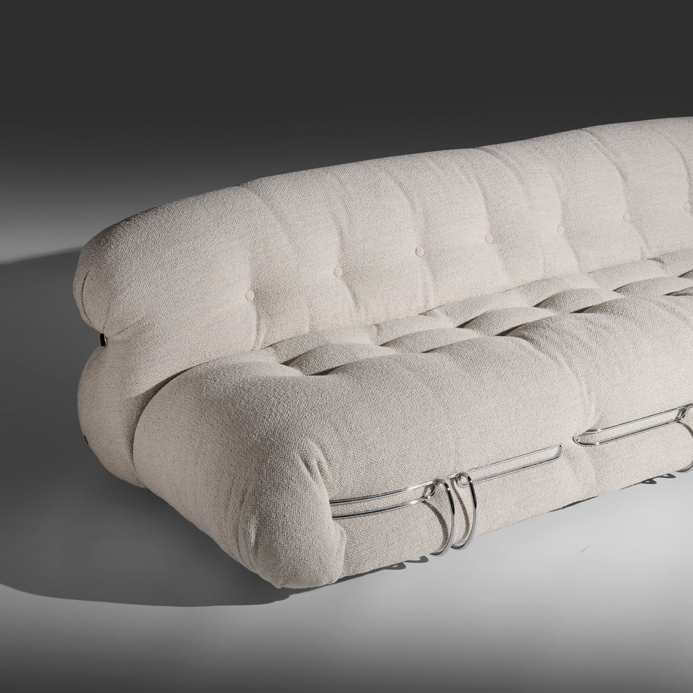 Afra and Tobia Scarpa 3-seat Soriana Sofa with ottoman for Cassina Italy.