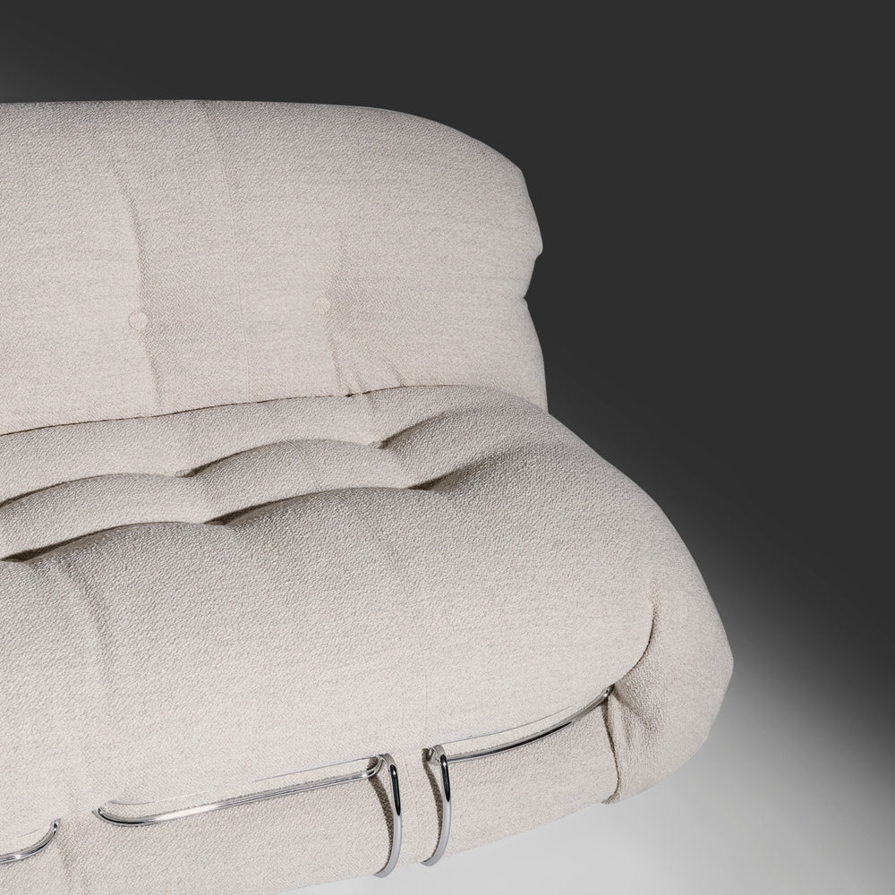 Afra and Tobia Scarpa 3-seat Soriana Sofa with ottoman for Cassina Italy.