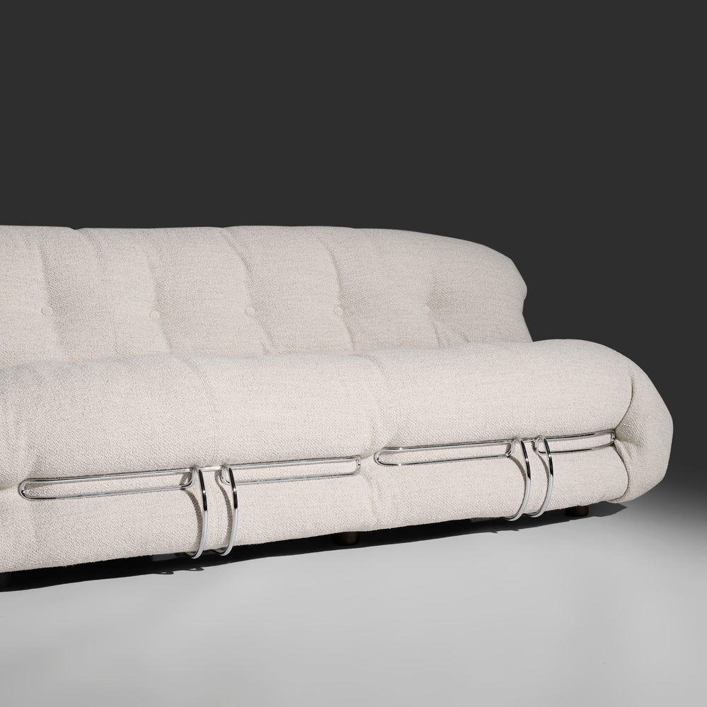 Afra and Tobia Scarpa 3-seat Soriana Sofa with ottoman for Cassina Italy.
