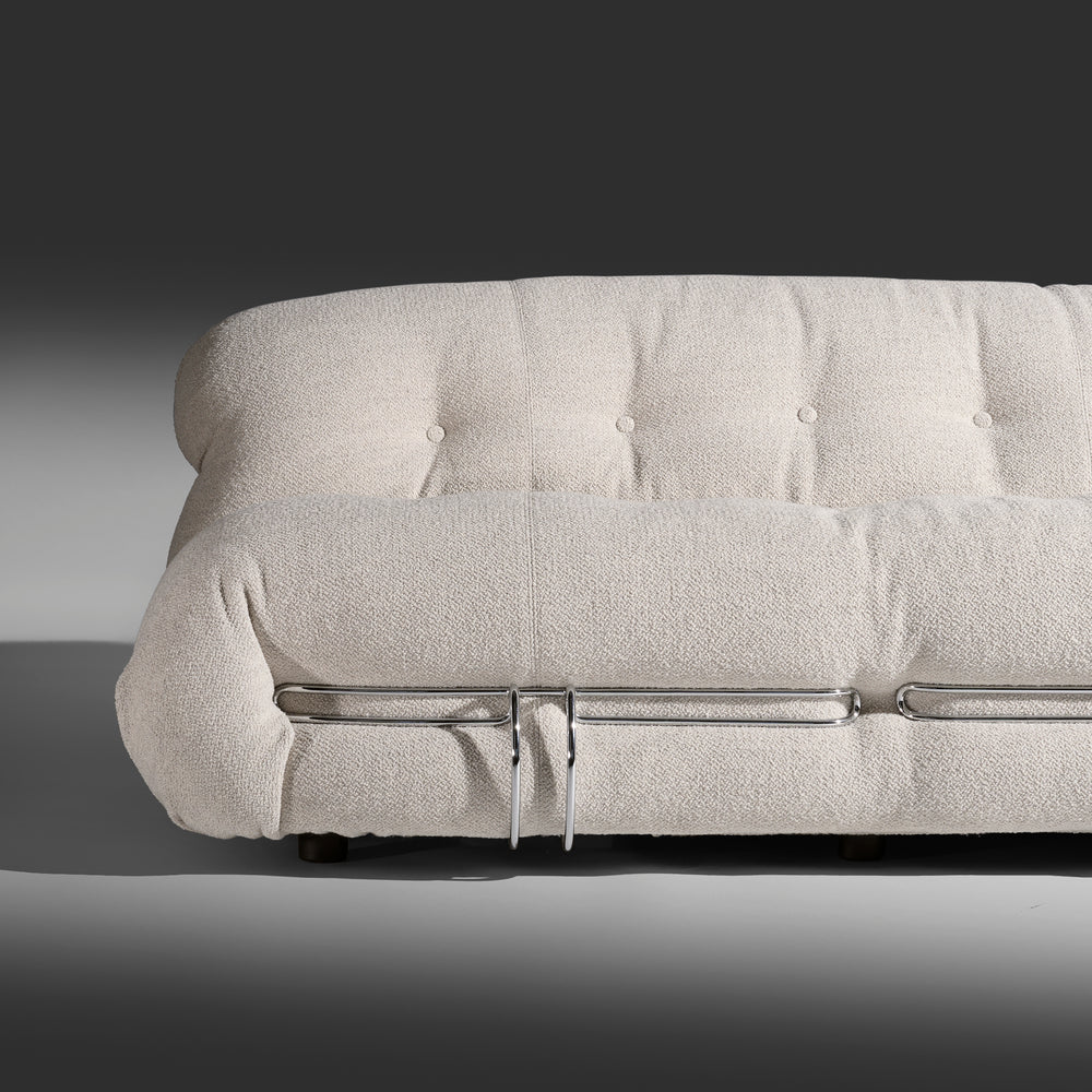 Afra and Tobia Scarpa 3-seat Soriana Sofa with ottoman for Cassina Italy.
