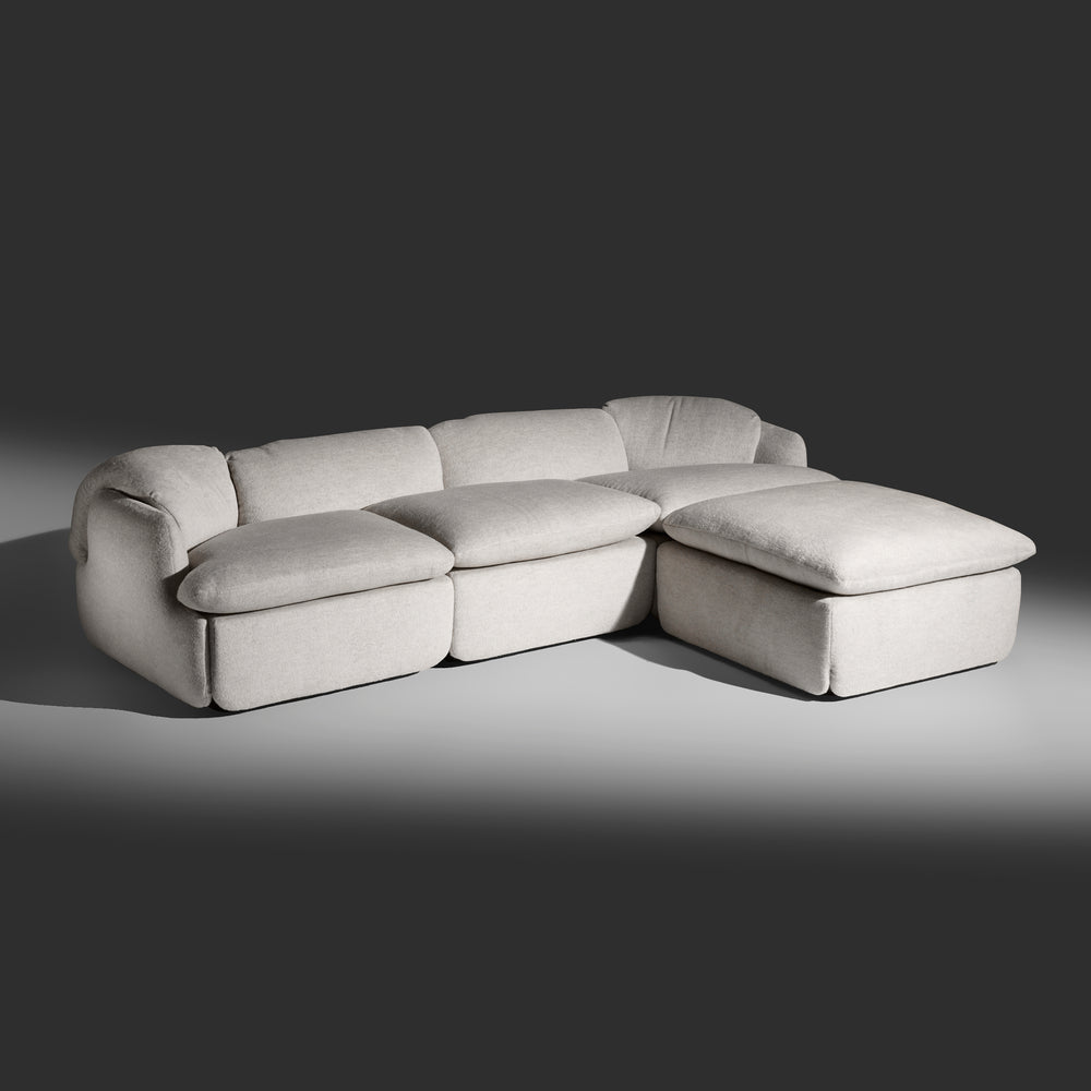 Alberto Rosselli "Confidential" modular sofa with ottoman for Saporiti Italia, 1970s