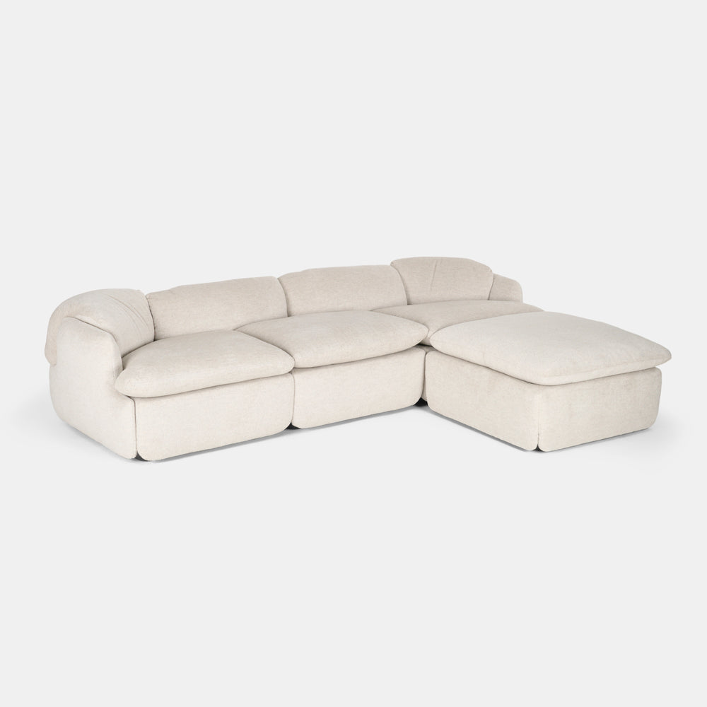 Alberto Rosselli "Confidential" modular sofa with ottoman for Saporiti Italia, 1970s
