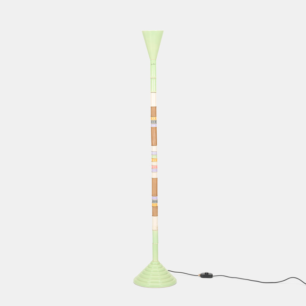 Franco Bucci Signed Ceramic Totem Floor Lamp, circa 1970s
