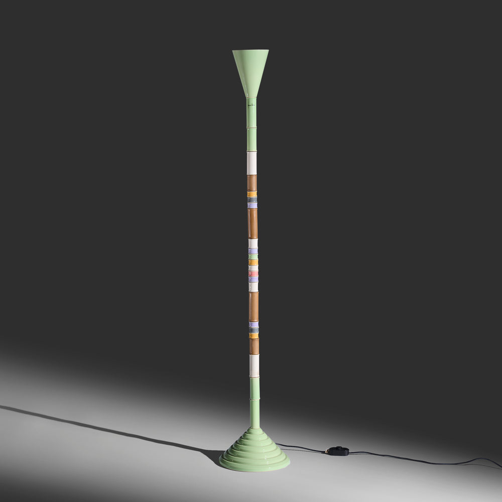 Franco Bucci Signed Ceramic Totem Floor Lamp, circa 1970s