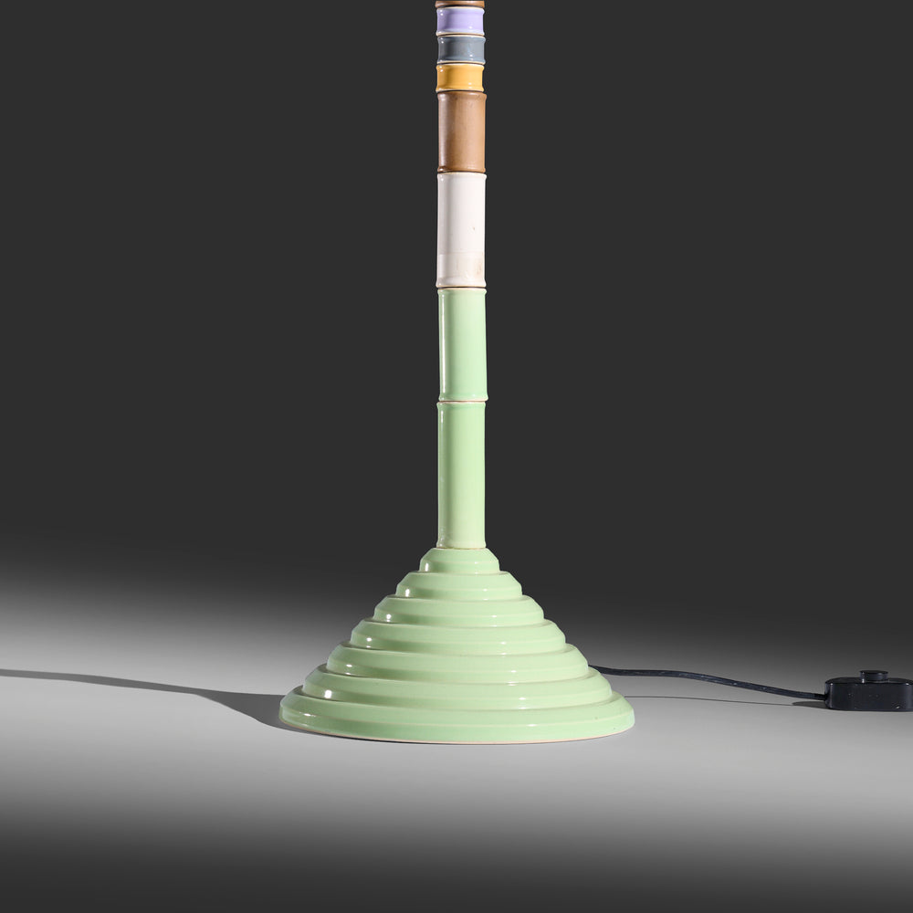 Franco Bucci Signed Ceramic Totem Floor Lamp, circa 1970s