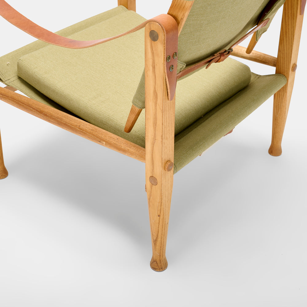 Kaare Klint pair of Safari Lounge Chairs for Rud Rasmusen, Denmark 1950s