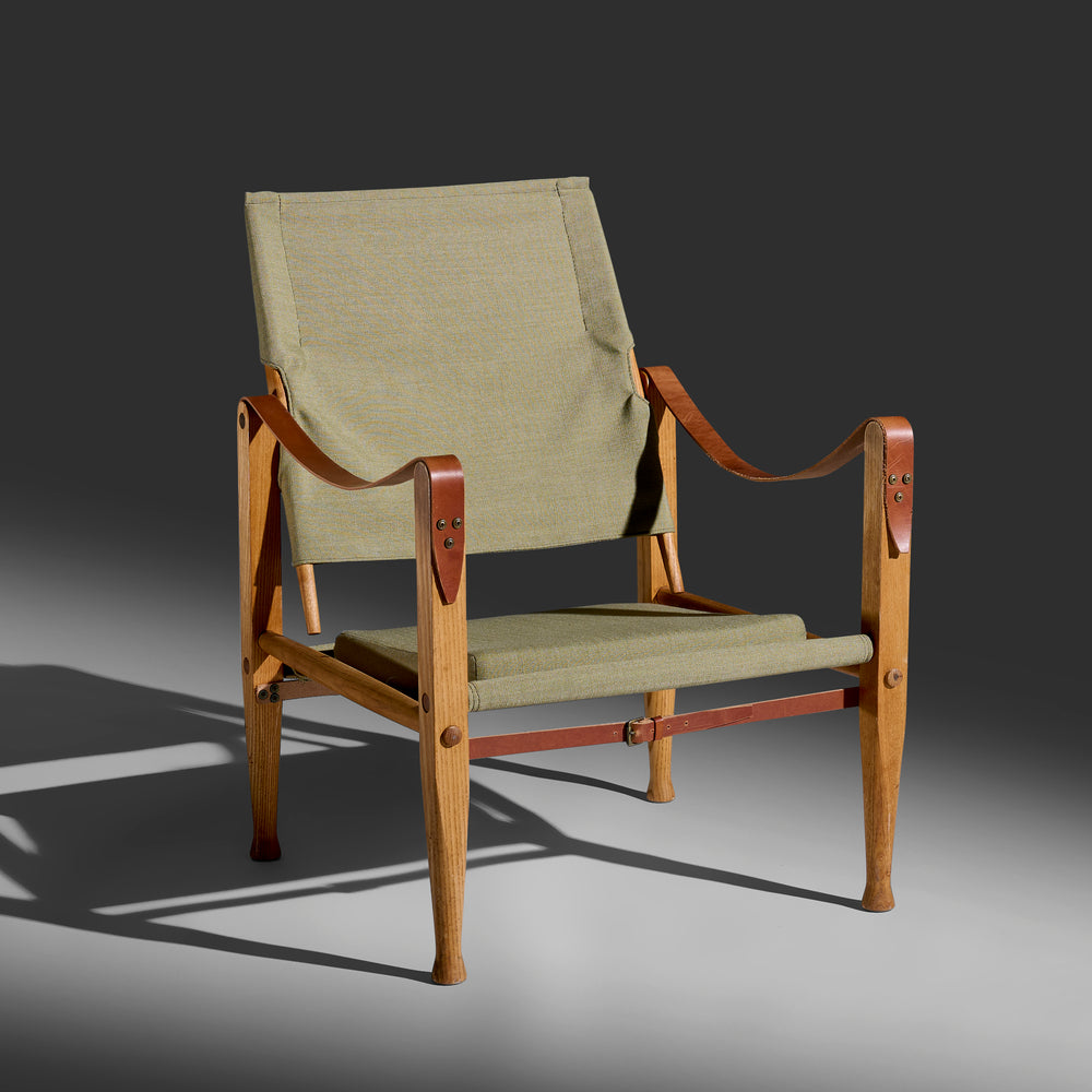 Kaare Klint pair of Safari Lounge Chairs for Rud Rasmusen, Denmark 1950s