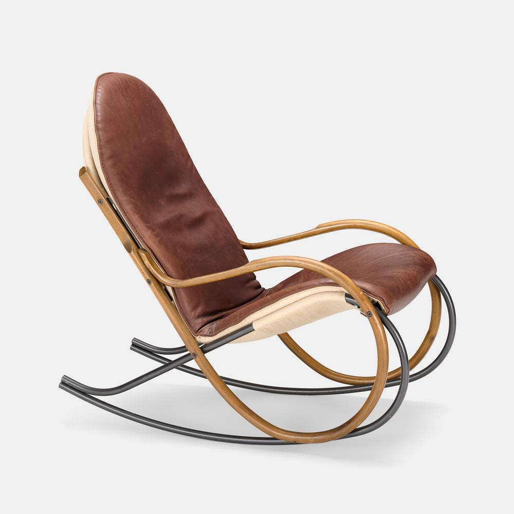 Paul Tuttle model "Nonna" rocking chair for Stassle Switzerland, circa 1972