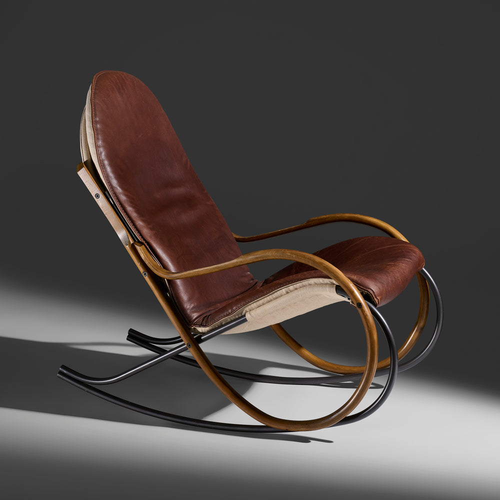 Paul Tuttle model "Nonna" rocking chair for Stassle Switzerland, circa 1972